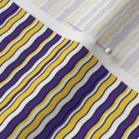 Small Scale Team Spirit Football Wavy Stripes in LSU Tigers Colors Purple and Yellow Gold