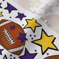 Medium Scale Team Spirit Footballs and Stars in LSU Tigers Colors Purple and Yellow Gold