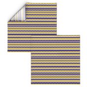 Medium Scale Team Spirit Football Wavy Stripes in LSU Tigers Colors Purple and Yellow Gold