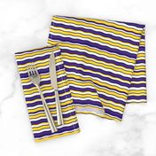 Medium Scale Team Spirit Football Wavy Stripes in LSU Tigers Colors Purple and Yellow Gold