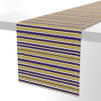 Medium Scale Team Spirit Football Wavy Stripes in LSU Tigers Colors Purple and Yellow Gold