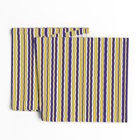 Medium Scale Team Spirit Football Wavy Stripes in LSU Tigers Colors Purple and Yellow Gold