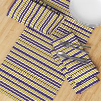 Medium Scale Team Spirit Football Wavy Stripes in LSU Tigers Colors Purple and Yellow Gold