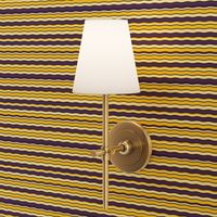 Medium Scale Team Spirit Football Wavy Stripes in LSU Tigers Colors Purple and Yellow Gold