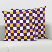 Medium Scale Team Spirit Football Checkerboard in LSU Tigers Colors Purple and Yellow Gold