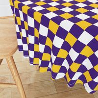 Medium Scale Team Spirit Football Checkerboard in LSU Tigers Colors Purple and Yellow Gold