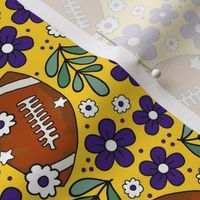 Medium Scale Team Spirit Football Floral in LSU Tigers Colors Purple and Yellow Gold