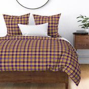 Bigger Scale Team Spirit Football Plaid in LSU Tigers Colors Purple and Yellow Gold