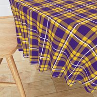 Bigger Scale Team Spirit Football Plaid in LSU Tigers Colors Purple and Yellow Gold