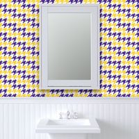 Large Scale Team Spirit Football Houndstooth in LSU Tigers Colors Purple and Yellow Gold