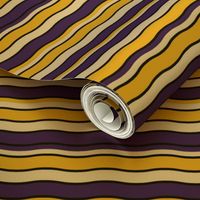 Large Scale Team Spirit Football Wavy Stripes in LSU Tigers Colors Purple and Yellow Gold