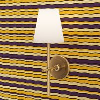 Large Scale Team Spirit Football Wavy Stripes in LSU Tigers Colors Purple and Yellow Gold