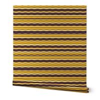 Large Scale Team Spirit Football Wavy Stripes in LSU Tigers Colors Purple and Yellow Gold