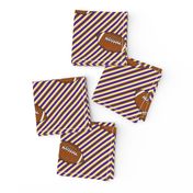 Bigger Scale Team Spirit Football Diagonal Sporty Stripes in LSU Tigers Colors Purple and Yellow Gold
