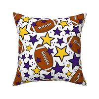 Large Scale Team Spirit Footballs and Stars in LSU Tigers Colors Purple and Yellow Gold