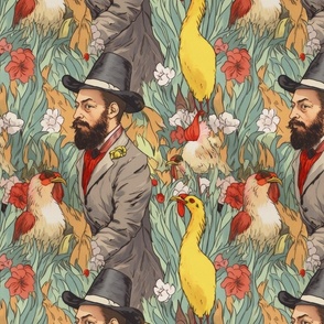 toulouse lautrec inspired spring easter with chickens