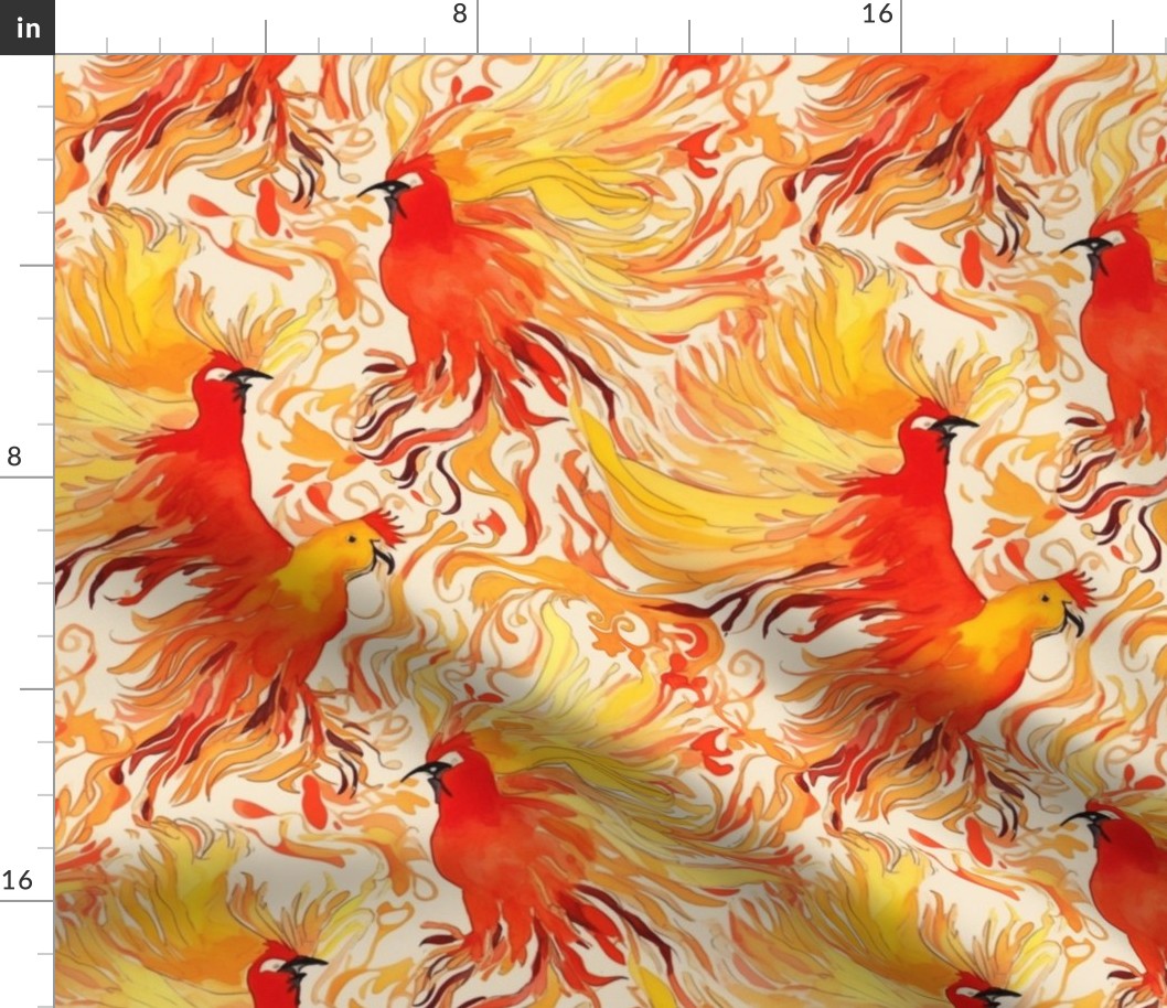 phoenix and fire bird inspired by toulouse lautrec