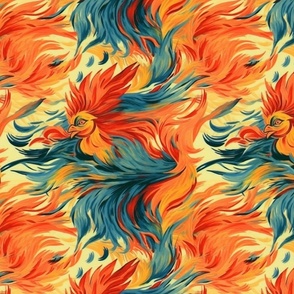 phoenix bird of fire and feathers inspired by toulouse lautrec