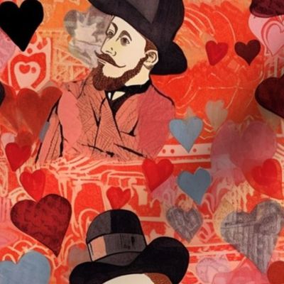 the victorian face of my true love valentine inspired by toulouse lautrec