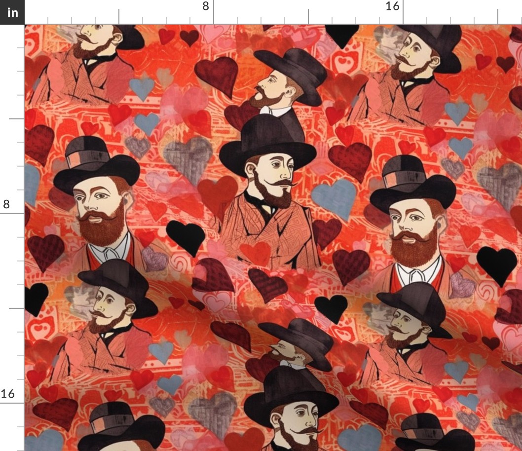 the victorian face of my true love valentine inspired by toulouse lautrec