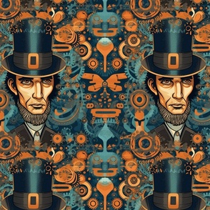 portrait of a steampunk president lincoln