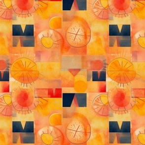 geometric citrus in the orange orchard