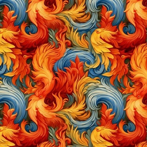 art nouveau fire bird phoenix