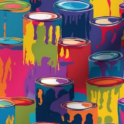 pop art paint cans