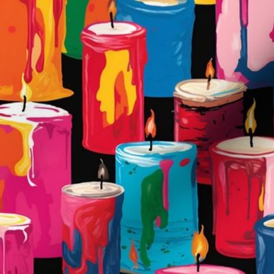 pop art birthday candles