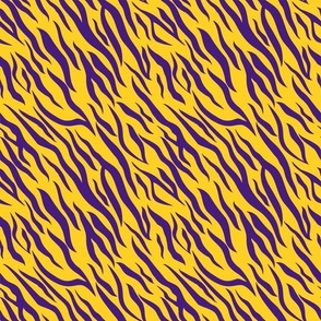 Large Scale Tiger Stripes in LSU Football Colors Purple and Yellow Gold