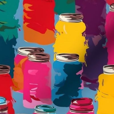 pop art jars in many colors