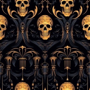 art deco skulls