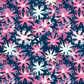 grunge snowflake flowers for yule