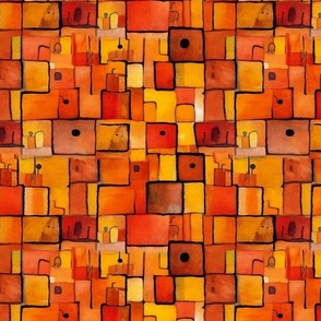 abstract geometric pumpkin patch for halloween