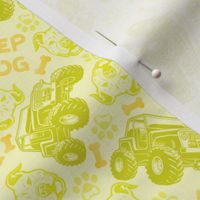 Jeep Dog With Dog Head, Yellow ATV UTV