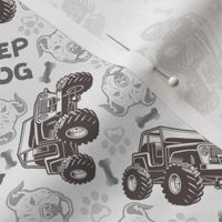 Jeep Dog With Dog Head, Gray ATV UTV