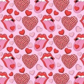 Tongue Valentine With Hearts Pink