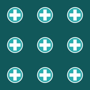 First aid on scrubs teal wallpaper scale