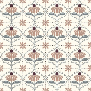 Whimsical Daisy Floral in Symmetry - Large