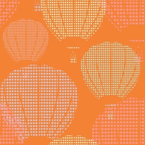 Stamped Hot Air Balloons - Orange
