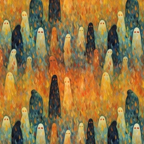ghosts in the gloom and the fire inspired by seurat