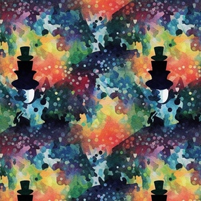 mad hatter in the night sky inspired by seurat