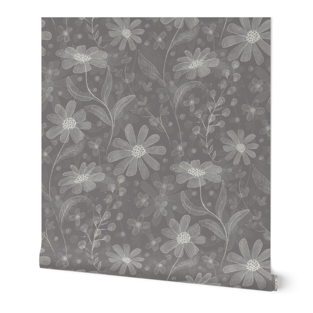 Soft Gray Floral