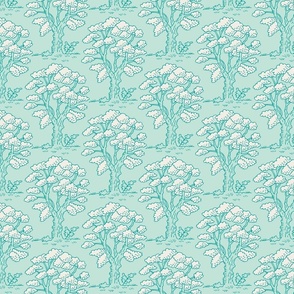 oak trees on seafoam green | medium