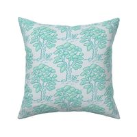 oak tree forest on misty blue | medium