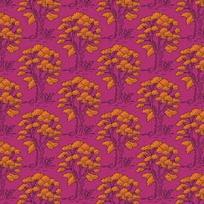 oak tree forest in carrot on bubble gum | medium