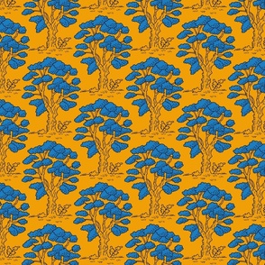 blue oak trees on marigold | medium