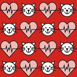 cardiac medical cat red normal scale