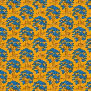 blue oak trees on marigold | small
