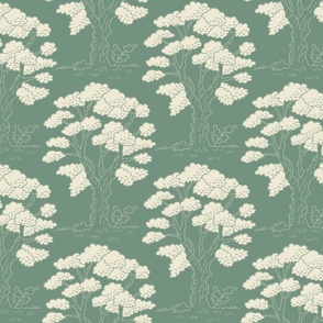 oak trees on sage green | large